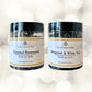 Two jars of Couture Home & Body soaking salts on a white background.