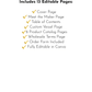 Wholesale Line Sheet Canva Template with features listed on a white background